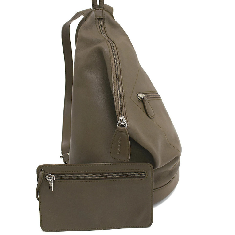 Loewe Anton Backpack Rucksack Leather Greige Gray Khaki Green Brown